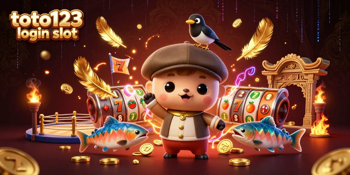 Toto123 login slot connects gamers to lucky jackpots in a vibrant 3D casino scene.